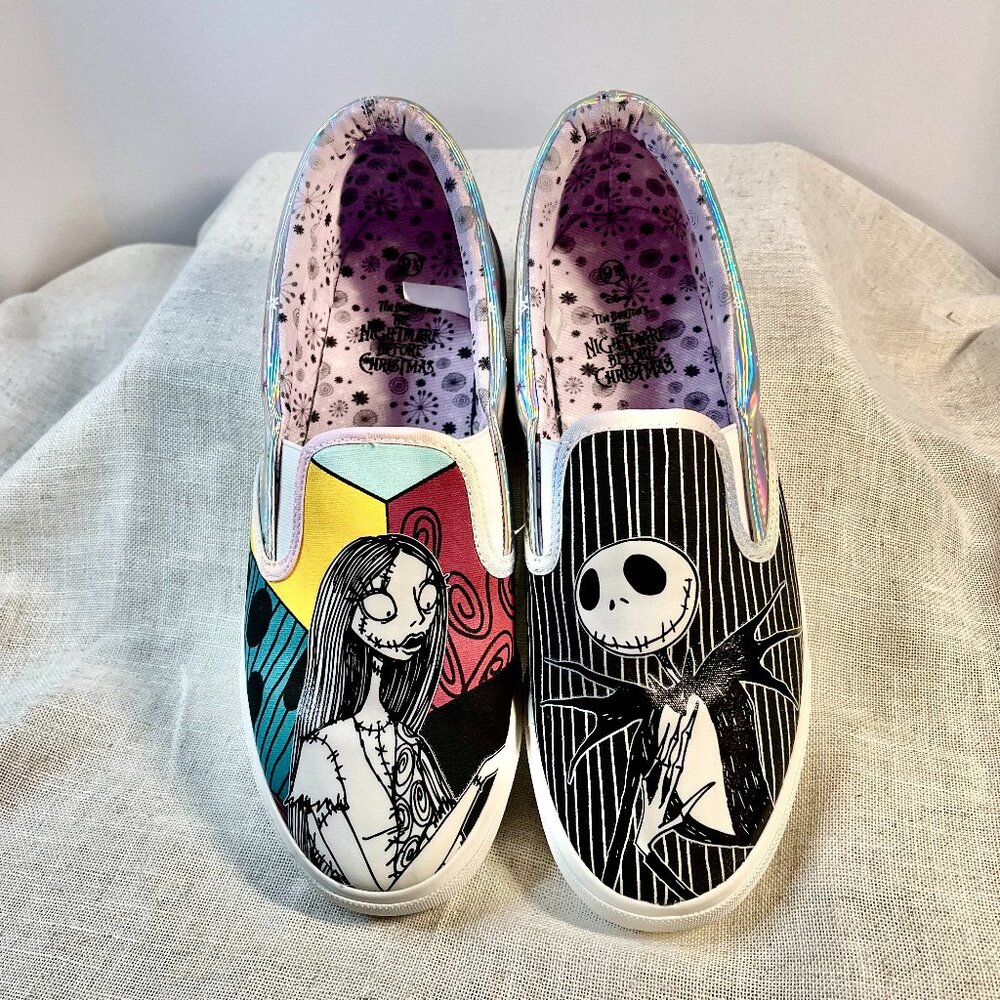 Limited Edition Disney Nightmare Before Christmas Jack & Sally Sneakers Sz 9.5
